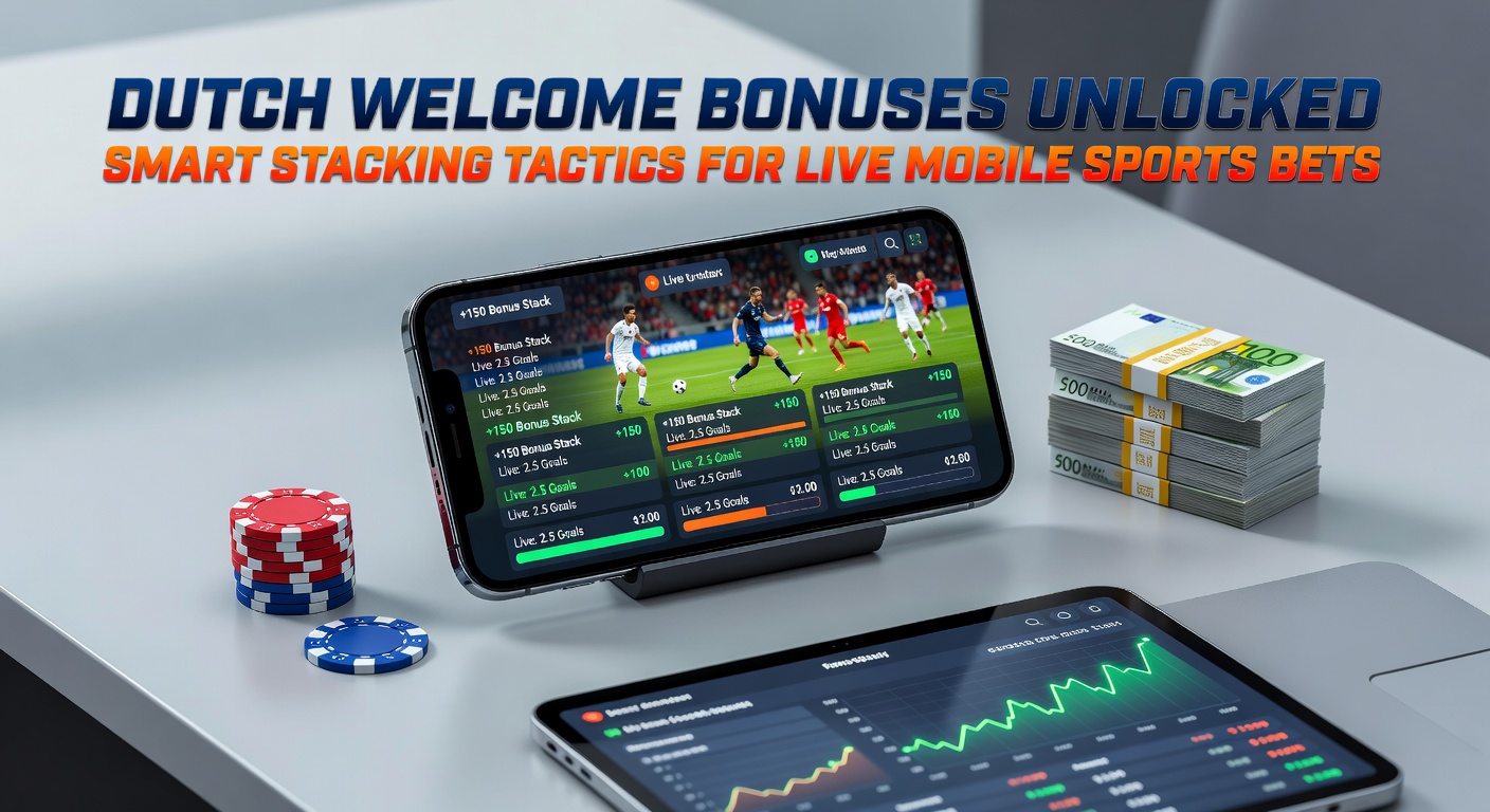 Mobiele telefoon met live sportweddenschapsscherm en welkomstbonusmelding op een Nederlands online betting platform