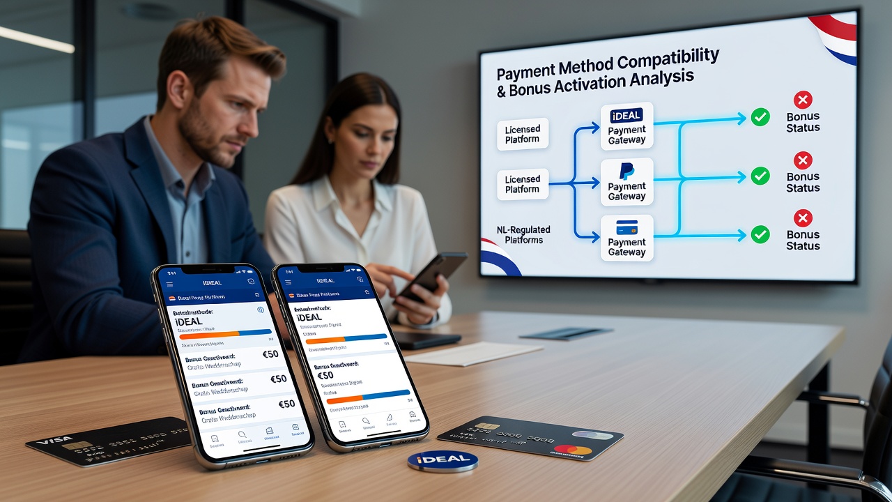 Interface van een Nederlandse mobiele betting app die diverse betaalmethoden en bonusactiveringen toont