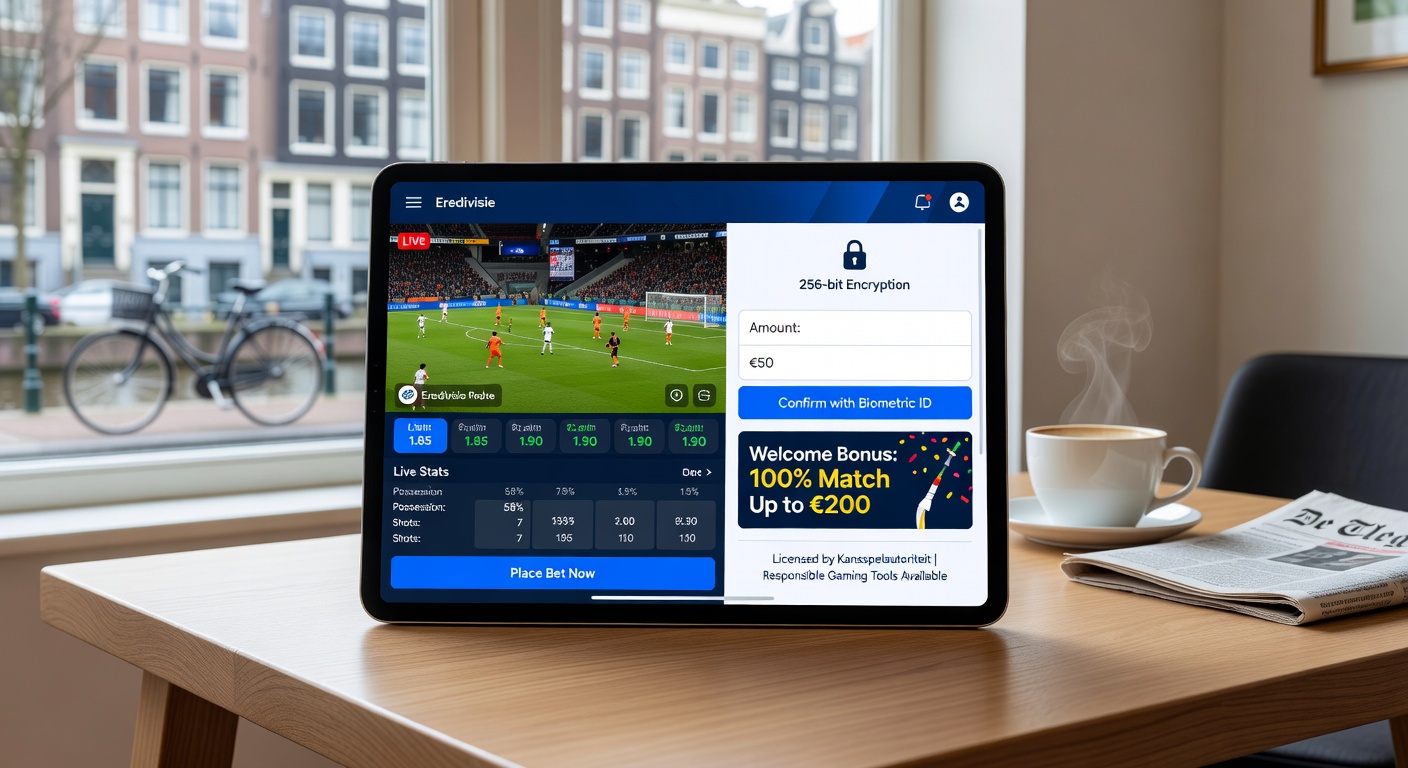 Nederlandse gokkers die live sportevenementen volgen via beveiligde mobiele apps met transacties en bonussen