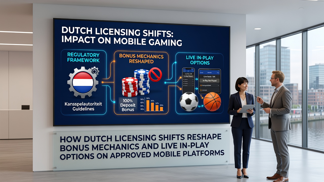 Illustratie van mobiele betting apps met licentie-iconen en bonusweergaven