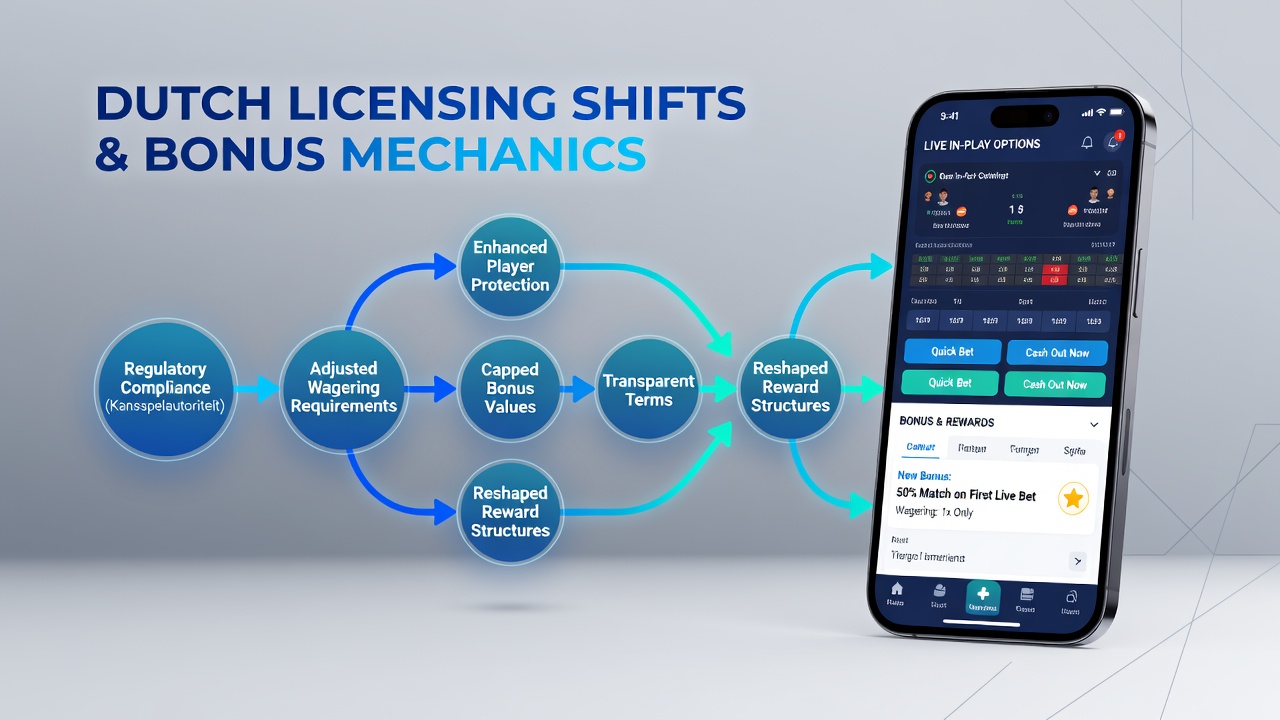 Schermafbeelding van live-inplay weddenschappen op een mobiel apparaat met licentiebadge