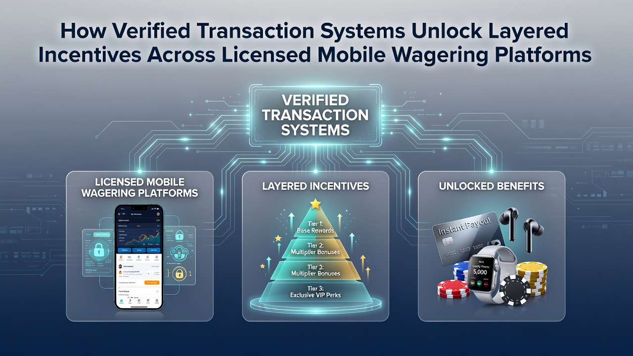 Geverifieerde transactiesystemen in mobiele wedplatforms tonen verificatieprocessen en beloningsstructuren