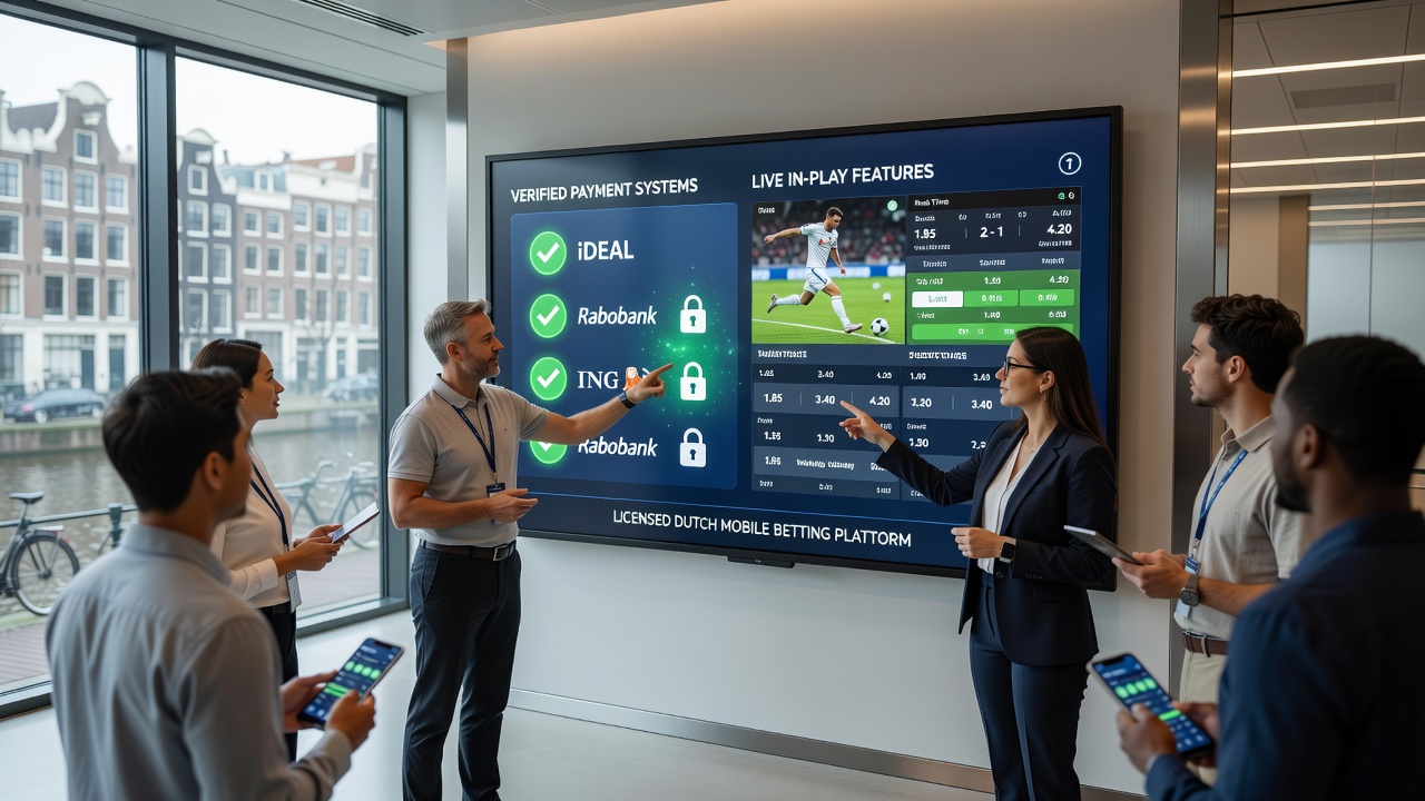 Weergave van live in-play interface met geïntegreerde betalingsopties op een Nederlandse mobiele app