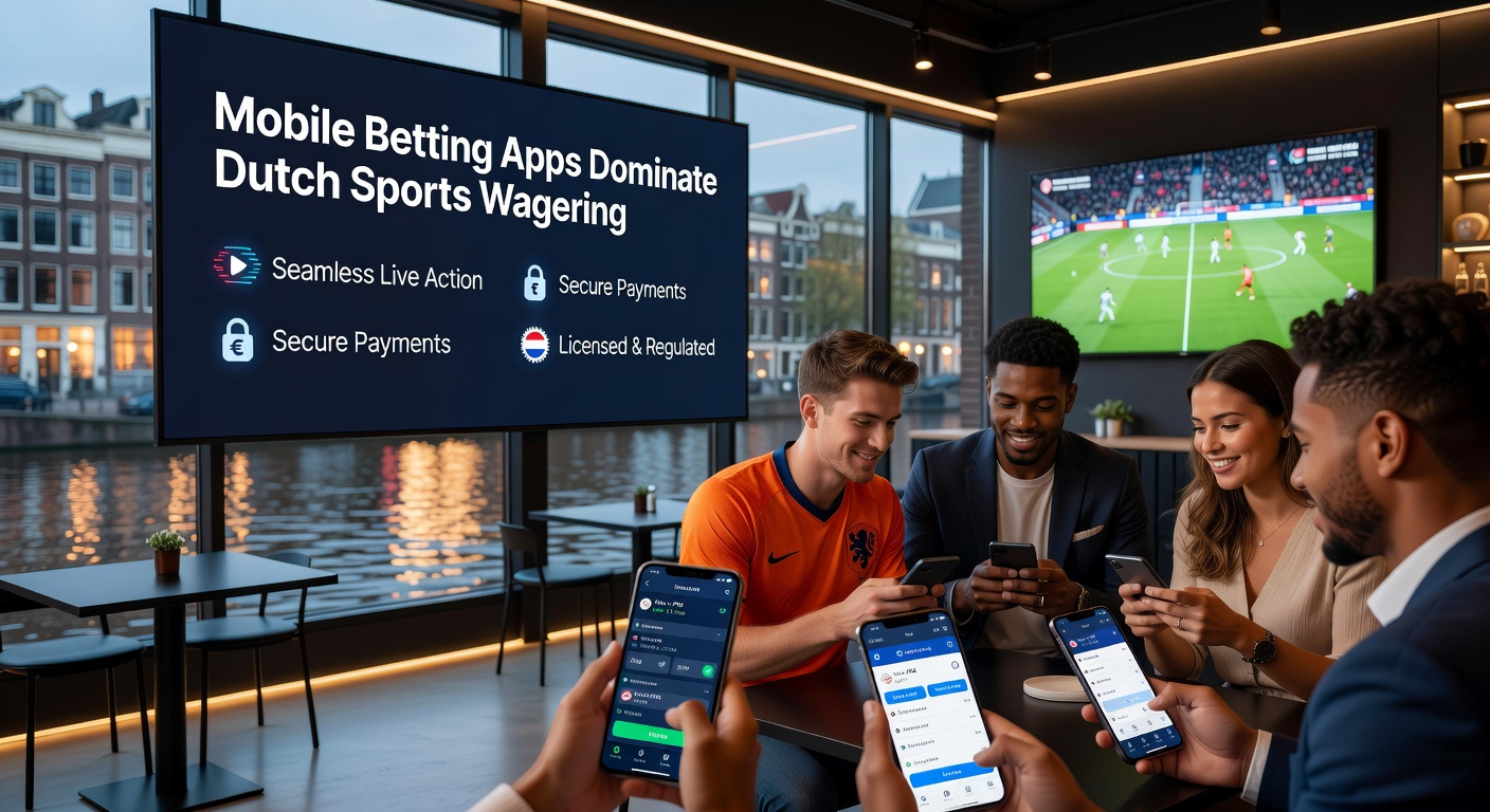 Grafiek met iconen van betaalmethoden zoals iDEAL, creditcards en crypto in een mobiele betting app, met slotjes voor beveiliging